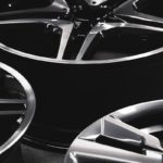 silver and black car wheel